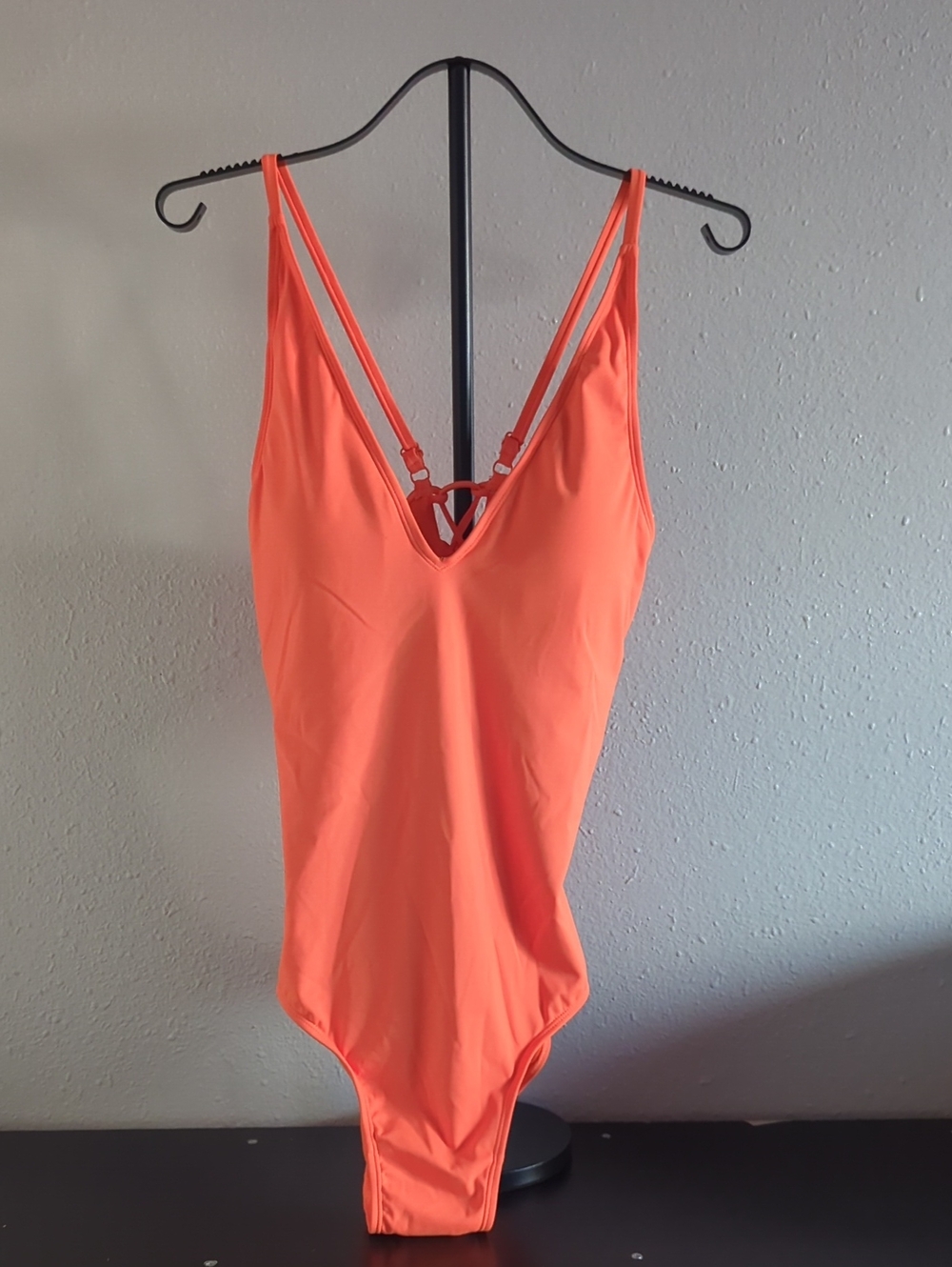 TA3 Plungey Shapewear One-Piece Swimsuit In Neon Orange Size 2X